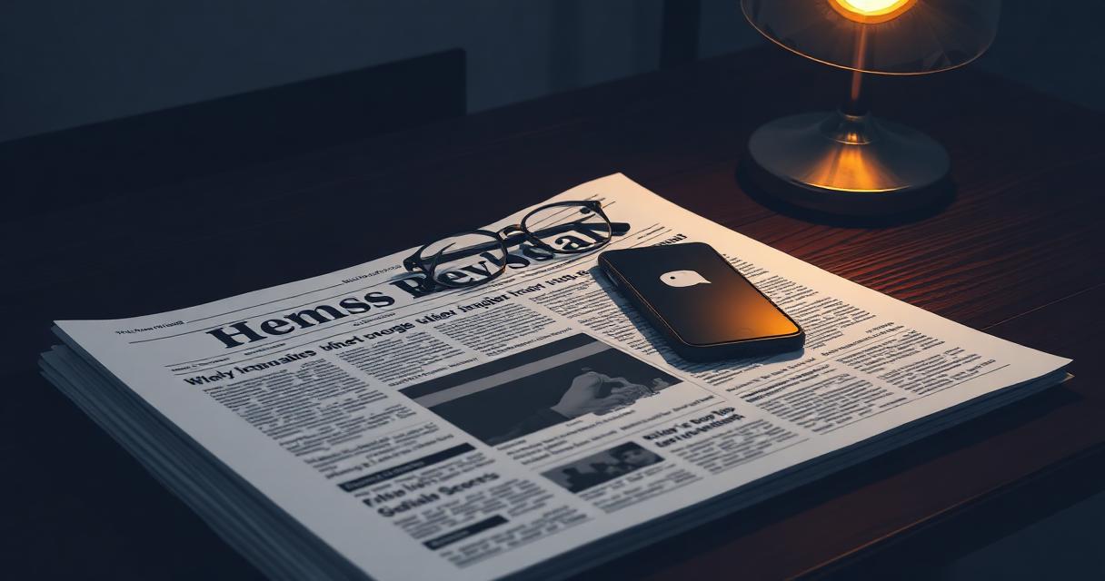 Newspaper on a desk under lamplight — New York Post AI wedding planning warning